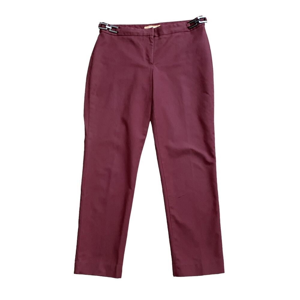 ELLEN TRACY Womens Size 4 Mauve Cotton Blend Slim Leg Ankle Career Dress Pants